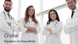  Presentation with halogen group of elements - Amazing slides having healthcare worker - closeup a group of doctors backdrop and a light gray colored foreground
