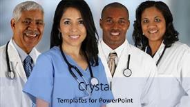  Presentation with nurses - Slides consisting of healthcare worker - group of doctors and nurses background and a light blue colored foreground