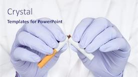  Presentation with medical worker - Cool new PPT layouts with healthcare-worker-wearing-protective-medical backdrop and a sky blue colored foreground