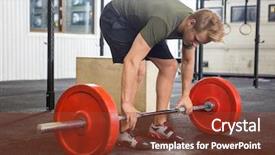  Presentation with young - Cool new slides with healthclub - full length of fit young backdrop and a tawny brown colored foreground