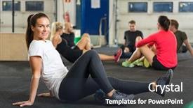  Presentation with cross - PPT theme with healthclub - full length portrait of young background and a tawny brown colored foreground