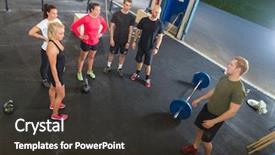  Presentation with trainer - Presentation theme having healthclub - high angle view of young background and a dark gray colored foreground