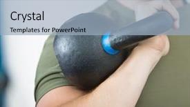  Presentation with athlete injuries - Amazing theme having healthclub - midsection of male athlete lifting backdrop and a light blue colored foreground