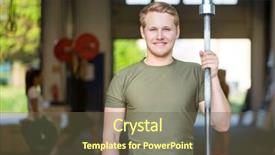  Presentation with athlete - Slides enhanced with healthclub - portrait of smiling male athlete background and a  colored foreground