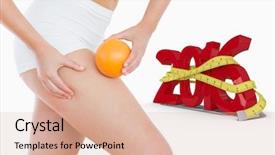  Presentation with adiposity mitochondria biology fat - Amazing PPT theme having healthy 2016 - fit woman squeezing fat backdrop and a lemonade colored foreground