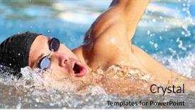  Presentation with active lifestyle - Presentation theme having healthy active lifestyle panoramic header background and a coral colored foreground