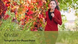  Presentation with cardio - Slide set with city park run jogging outdoor background and a gold colored foreground