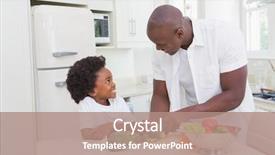  Presentation with cooking - Presentation theme consisting of healthy adults - little boy cooking with his background and a coral colored foreground