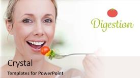  Presentation with work the word in your life - Colorful presentation theme enhanced with healthy adults - word digestion against woman having backdrop and a soft green colored foreground