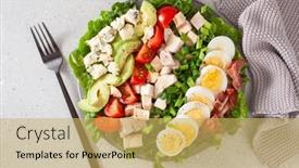 Presentation with diet low carb - Audience pleasing PPT theme consisting of healthy-american-cobb-salad backdrop and a yellow colored foreground