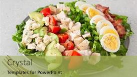 Presentation with diet low carb - Presentation design consisting of healthy-american-cobb-salad background and a yellow colored foreground