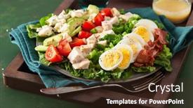  Presentation with diet low carb - PPT layouts having healthy-american-cobb-salad background and a wine colored foreground