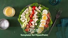  Presentation with diet low carb - PPT theme featuring healthy-american-cobb-salad background and a tawny brown colored foreground