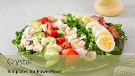  Presentation with diet low carb - Presentation enhanced with healthy-american-cobb-salad background and a yellow colored foreground