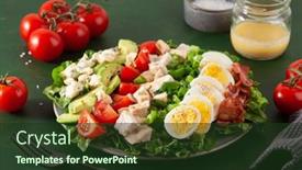  Presentation with diet low carb - PPT layouts featuring healthy-american-cobb-salad background and a tawny brown colored foreground