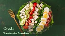  Presentation with bacon - Theme having healthy-american-cobb-salad background and a  colored foreground
