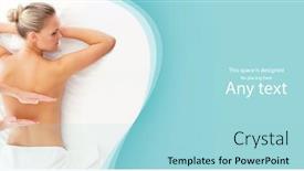  Presentation with spa salon - Cool new presentation theme with healthy-and-beautiful-woman backdrop and a arctic colored foreground