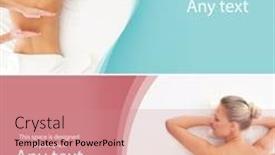  Presentation with spa salon - Slide set featuring healthy-and-beautiful-woman background and a coral colored foreground