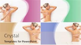  Presentation with recreation - Audience pleasing PPT layouts consisting of healthy-and-beautiful-woman backdrop and a lemonade colored foreground