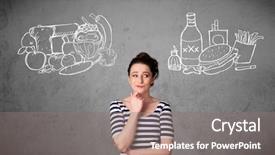  Presentation with foods - Cool new presentation with healthy and unhealthy food backdrop and a gray colored foreground