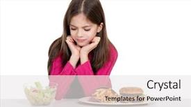  Presentation with healthy food - PPT theme consisting of healthy and unhealthy food background and a white colored foreground