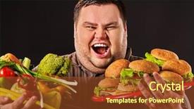  Presentation with healthy food - Theme having healthy and unhealthy food background and a tawny brown colored foreground