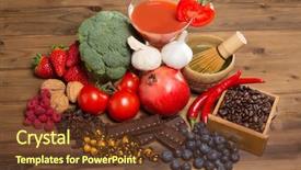  Presentation with antioxidant - Amazing slide set having healthy antioxidants fruits and vegetables backdrop and a tawny brown colored foreground