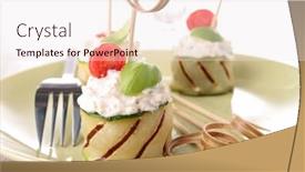  Presentation with appetizer - Audience pleasing slide deck consisting of healthy appetizer backdrop and a sky blue colored foreground