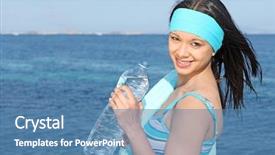  Presentation with detox - Presentation theme featuring healthy asian teenager drinking water background and a  colored foreground