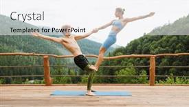  Presentation with sports wear - Presentation having healthy-athletic-young-couple background and a white colored foreground