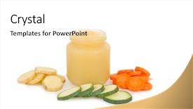  Presentation with white healthy food - Colorful slides enhanced with healthy baby food on white backdrop and a white colored foreground