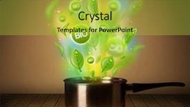  Presentation with bio - Colorful PPT theme enhanced with healthy bio signs coming out from cooking pot backdrop and a yellow colored foreground