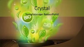  Presentation with bio - PPT theme enhanced with healthy bio signs coming out from cooking pot background and a yellow colored foreground