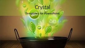  Presentation with bio - PPT theme enhanced with healthy bio signs coming out from cooking pot background and a yellow colored foreground