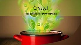  Presentation with bio - Amazing slide deck having healthy bio signs coming out from cooking pot backdrop and a yellow colored foreground