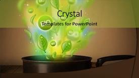  Presentation with bio - Audience pleasing PPT layouts consisting of healthy bio signs coming out from cooking pot backdrop and a yellow colored foreground