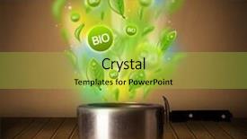  Presentation with bio - Slide set consisting of healthy bio signs coming out from cooking pot background and a yellow colored foreground