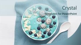  Presentation with dragon fruit - Slide set having healthy blue spirulina smoothie bowl background and a light blue colored foreground