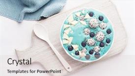  Presentation with dragon fruit - Theme having blueberry white chocolate dragon background and a lemonade colored foreground