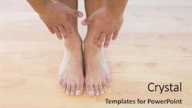  Presentation with close up of young girls - Presentation with healthy body - close-up low section background and a lemonade colored foreground