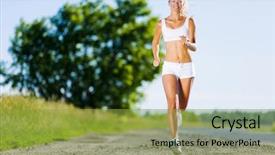  Presentation with running - Presentation design consisting of white electrical switches on wall background and a mint green colored foreground