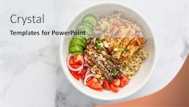  Presentation with diet low carb - PPT theme featuring healthy-bowl-with-cauliflower-rice and a white colored foreground