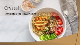  Presentation with diet low carb - Presentation design with healthy-bowl-with-cauliflower-rice and a coral colored foreground