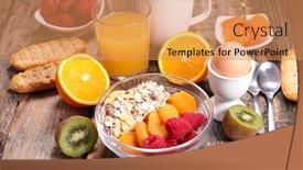  Presentation with health diet - Slide deck enhanced with healthy breakfast diet and health concept background and a coral colored foreground