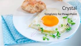  Presentation with healthy breakfast - Colorful theme enhanced with healthy breakfast fried heart shaped backdrop and a coral colored foreground