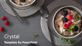  Presentation with blackberry - Audience pleasing PPT layouts consisting of healthy breakfast oatmeal porridge with raspberry blackberry backdrop and a gray colored foreground