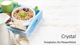  Presentation with muesli - Slides having healthy breakfast set with muesli background and a white colored foreground