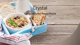  Presentation with muesli - PPT layouts featuring healthy breakfast set with muesli background and a  colored foreground