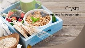  Presentation with muesli - Cool new slides with healthy breakfast set with muesli backdrop and a  colored foreground