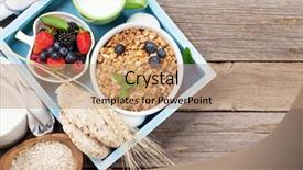  Presentation with muesli - PPT layouts consisting of healthy breakfast set with muesli background and a  colored foreground